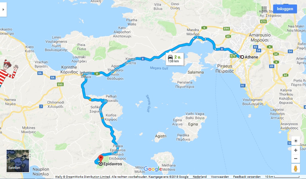 Route naar Epidavros